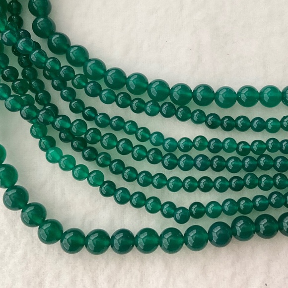 TIFFANY & CO. Vintage Green Onyx Multi-Strand Torsade Necklace - Picture 6 of 14